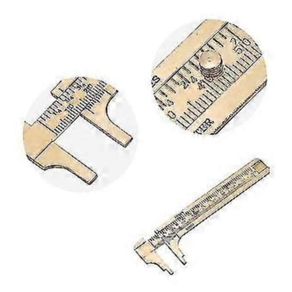 Praktisk messing Vernier Caliper - Dobbeltskala Måleværktøj - Mini Messing Lommeliner (dobbelt skala 100mm)