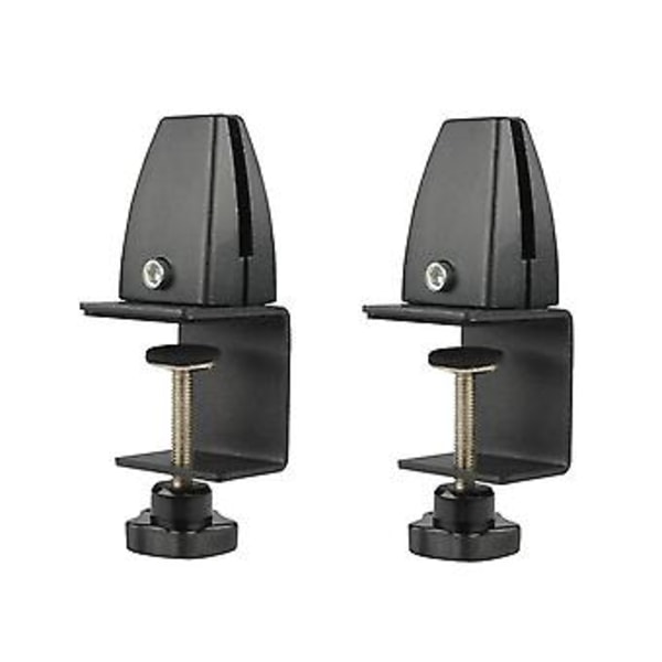 2 stk. Aluminium Legering Glas Klips Justerbar Mobil Skærm Klips Kontorbords Skillevæg Klips Sort