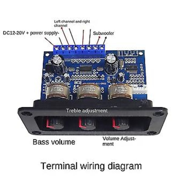 2.1 Ch Digital Förstärkarbräda+aux O Kabel 2x25w+50w Bt5.0 Subwoofer D Förstärkarbräda