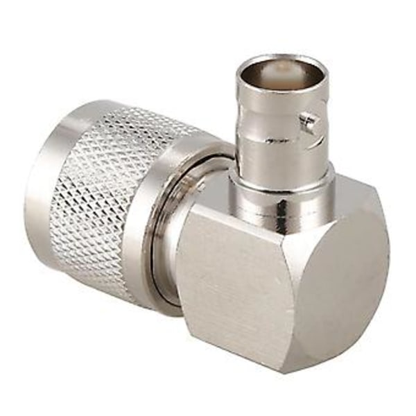 UHF PL259 -259 Hann til BNC Hunn Rettvinklet RF Adapter Kobling, sølv