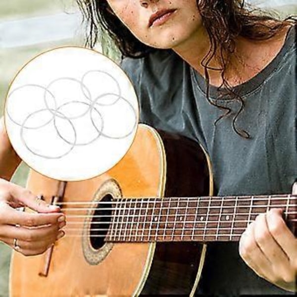 6 stk. .028-.043 6-strengs akustiske guitarstrenge til begyndere og udøvere