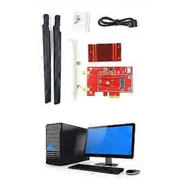 NGFF-M.2 Trådløst Wifi Kort Konverter til PCI-E 1X 4X 8X 16X Desktop Bluetooth-kompatibel Konverter til AX200 9260ac 8260ac