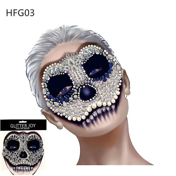 Halloween Dressing Party Karneval Feriegave 1 stk Skull Makeup Inspirert Party Face Gem Stickers Kroppsmaling Dekor For