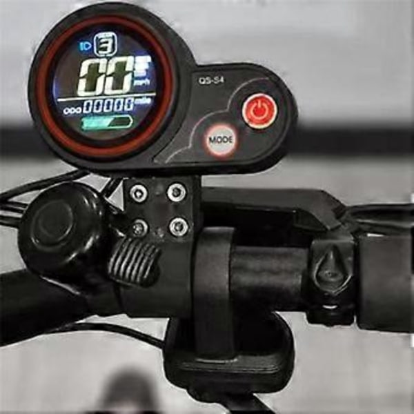 QS-S4 36V-60V Tommelfingergas LCD Display Kit+Tændingslås Nøgle til Zero 8 9 10 8X 10X Elektrisk Scooter 6PIN Display