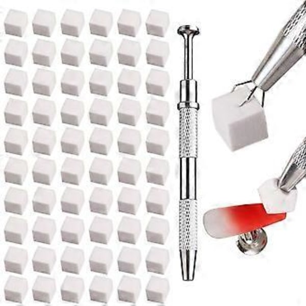 100 st Nagelkonst Svamp Mjuka Svampar Gradient Nagelkonst Stämplar Verktyg Färgtoning Manikyr DIY Nagel Svamp Griparverktyg