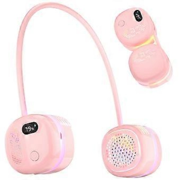 Bærbar Halsblæser, 2000mah LCD Display Genopladelig (pink)
