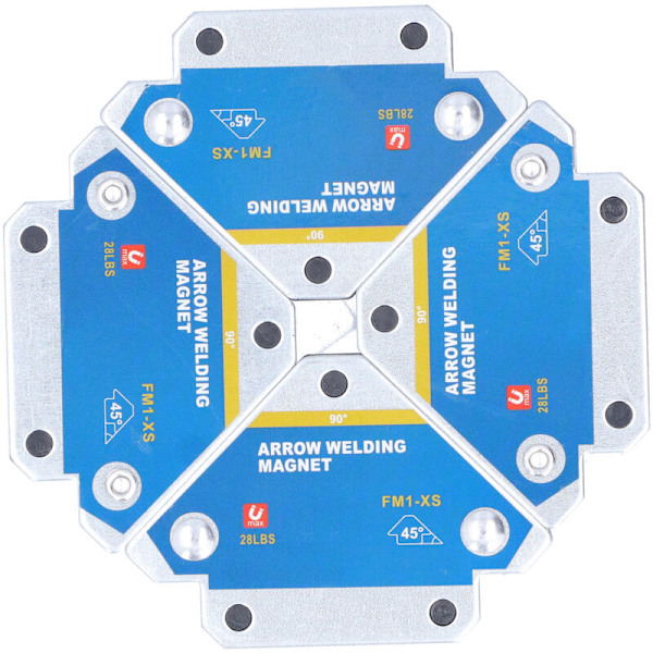 4 pieces Magnetic Positioner, Magnetic Welding Angle with Angle 45°, 90°, 135°, Magnet Welder Magnet Square for Soldering with Holding Force 12.5 kg