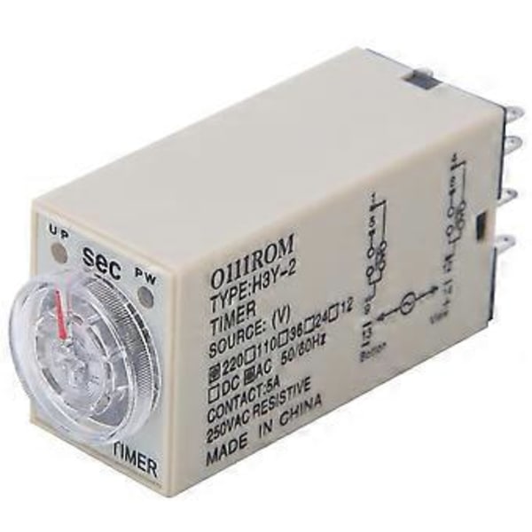 Tidsrelé H3Y-2 8 Pin Justerbar Høy Nøyaktighet Hvitevarer Elektrisk Utstyr 0-10s 220VAC