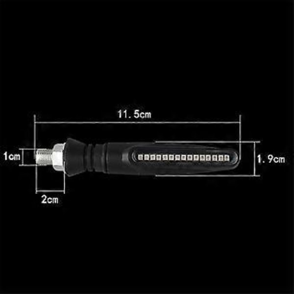 Motorcykel LED-lampor Högintensiva Blinkers Indikatorlampor Fram Bak Vit Varselljus Flytande Bromsljus A