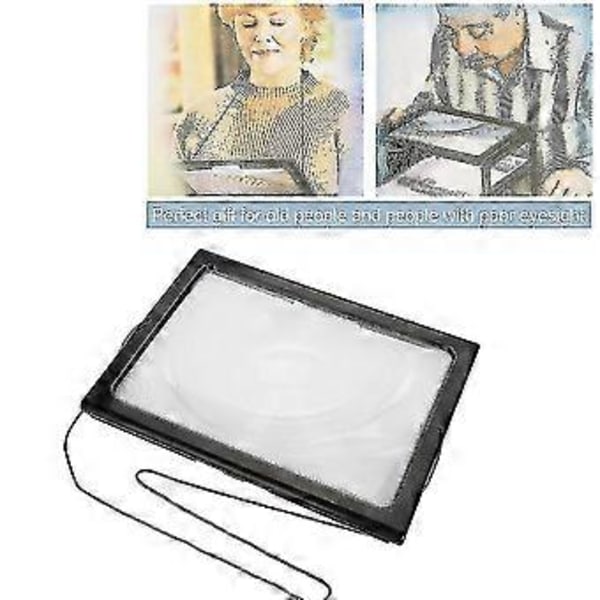 LED Förstoringsglas Tidning Hopfällbar Ultra A4 Helskärm Förstorare Läsning Hög Kvalitet