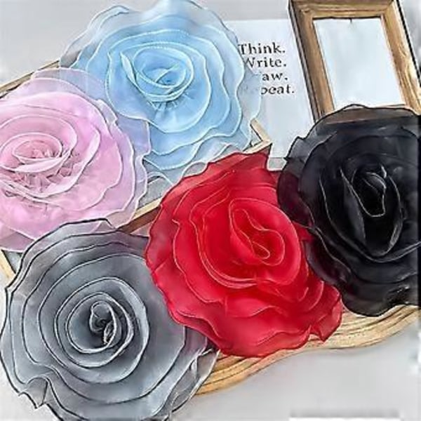 Vit Flerlagrad Tredimensionell Tyllblomma Corsage Bröllopsklänning Applikation Dekoration DIY Dekorativa Blommor
