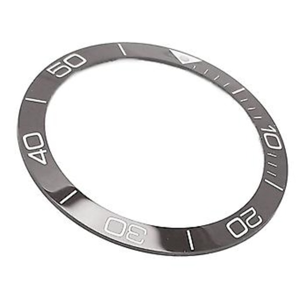 Keramisk Klockring Professionell 38,6 mm Klockringsinlägg Ersättningsdelar Tillbehör för Reparation Grå Bas Vit Siffra