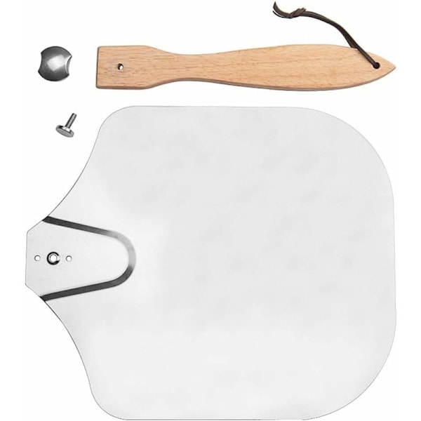Pizzaspade, pizzaspade med sammenleggbart trehåndtak for enkel oppbevaring, gourmet luksus pizzaspade for baking av hjemmelaget pizza, for brød og