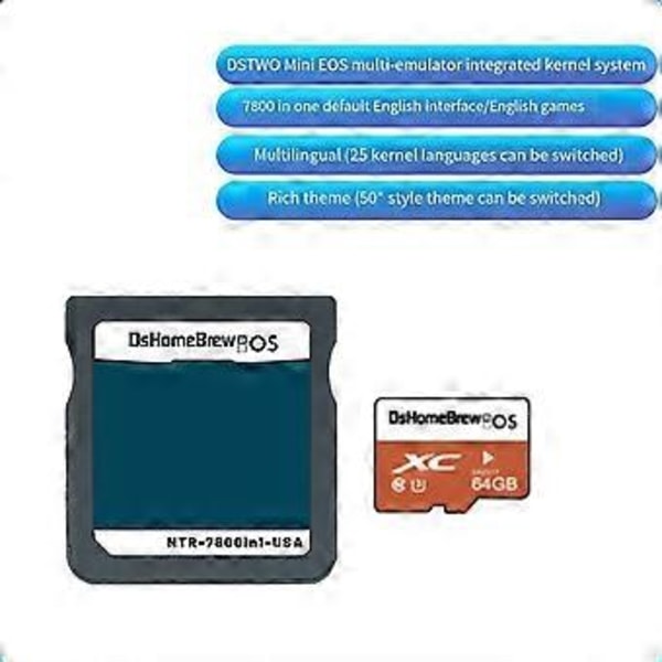 7800 i 1 Spelsamling för Pixel Theme NDSL Spelkort Videospelsimulering
