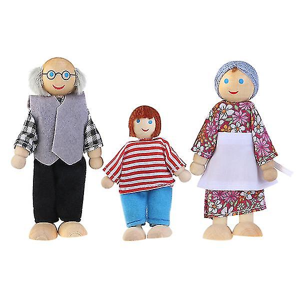 6 Wooden Puppet Toys, Statues And Sculptures, Home Decoration, Wooden Family Dolls, Baby Toys