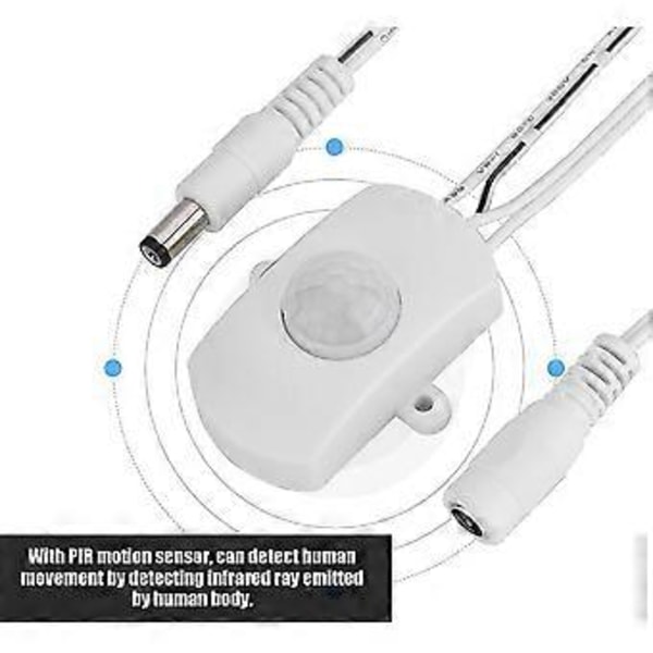 5a Dc 5-24v Ir Sensor Ljusbrytare, Infraröd Rörelsesensor Brytare Med 2-360 Sekunder Justerbar Fördröjning, För Rörelseaktiverad Belysning, Led Str
