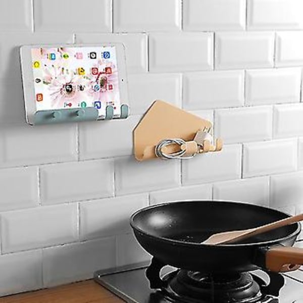 Uusi Design Matkapuhelimen Seinälatausteline Vaatekaapin Säilytysteline 4 Koukulla Multi-u