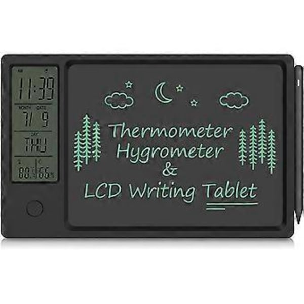 Hygrometri Lämpömittari 9,5 Tuuman LCD Kirjoitustaulu Elektroninen Digitaalinen Muistilehtiö Lomalle