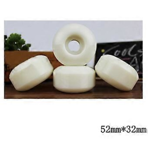 4 stk. skateboard longboard hjul 52 mm 95A vej skate bevægelseshjul med 8 stk. ABEC-11 forseglede lejer, hvid