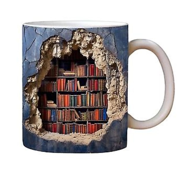 3D Bogreol Krus En Bibliotekshylde Kop, Design Multi- Keramisk Krus, Krus,a