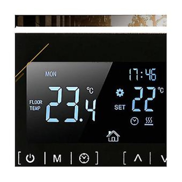 Lcd Kosketusnäyttö Tat Ohjelmoitava Sähköinen Lattialämmitysjärjestelmä Termostaatti Ac 85-250v(bl