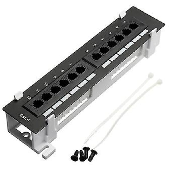 Verktøysett 12 Port Cat6 Patch Panel Rj45 Ing Mount Rack Med Overflatemontering B