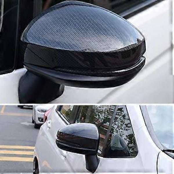 Kolfiber ABS Backspegel Sidobackspegel Strip Cover Trim för Jazz Fit GK5 2014-2020
