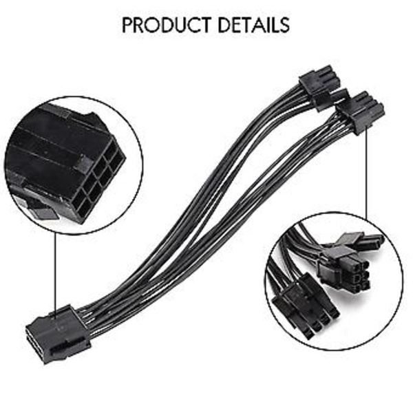 10kpl 20cm Näytönohjain 8 Pin Naaras - 2x8p(6+2)pin Jatkojohto Pcie Pci 1