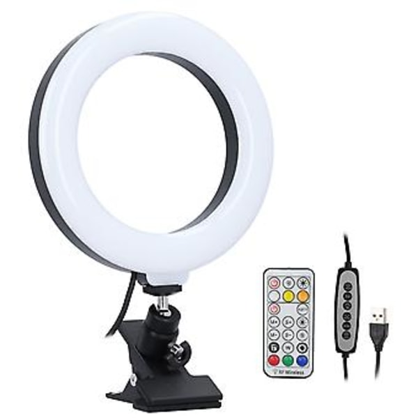 16 cm LED USB -ympyrävalo RGB-rengasvalo pidikkeellä selfie-kuvaukseen ja meikkaamiseen