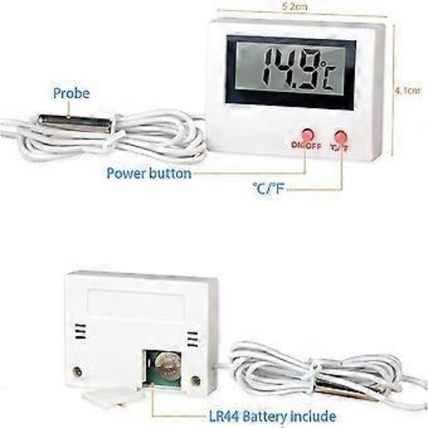 Digitalt LCD Termometer Temperatur Monitor med Ekstern Vandtæt Probe Gave