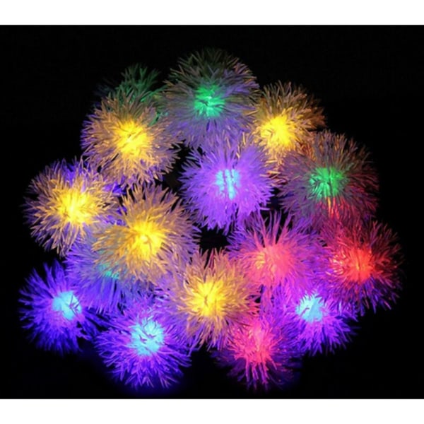 LED Hairy Ball String Lights Garden Garden Decoration Christmas Day Outdoor Waterproof Snow Globe Lights (3M30LED,color, USBㄘ