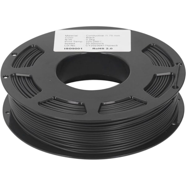 Ledende PLA-filament 1,75 mm, utskriftsforbruksartikkel for 3D-skrivertilbehør 20-50 mm/s