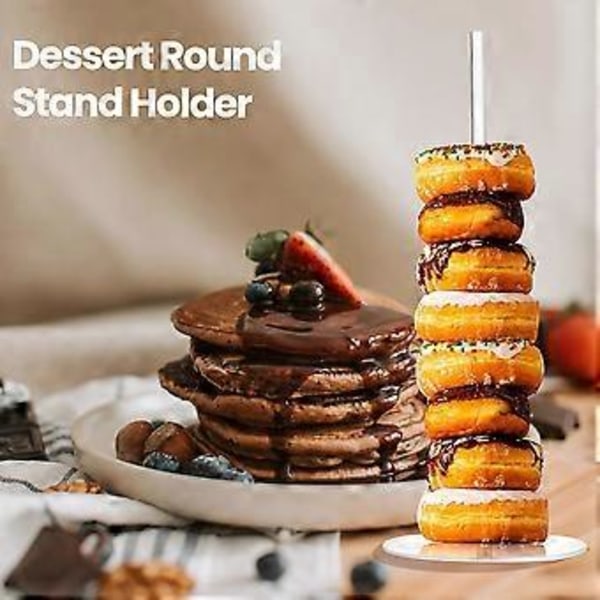 2 Stycken Akryl Munkställ Klar Bagel 5,9 Tum Rund Ställhållare Dessertställ Bord för Jul Bröllop Födelsedagsfest