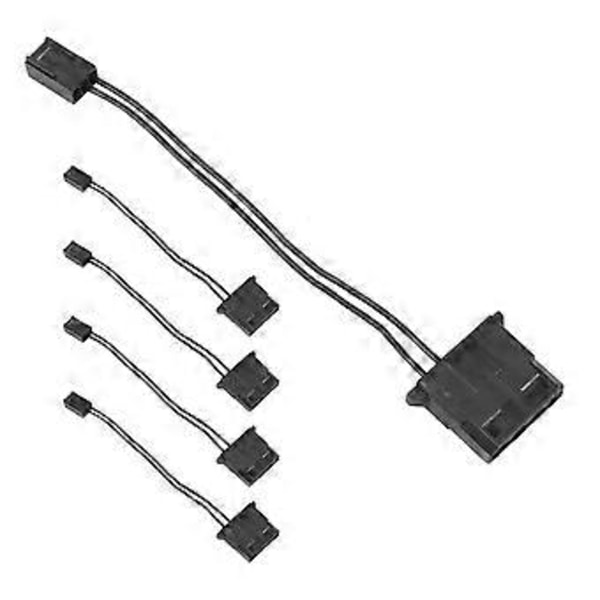 5 kpl IDE - 3-nastainen tuulettimen virtajohto Molex D-liitin Virtalähde 3-nastaiseen liittimeen Tietokoneen PC-jäähdytyksen muunninjohto