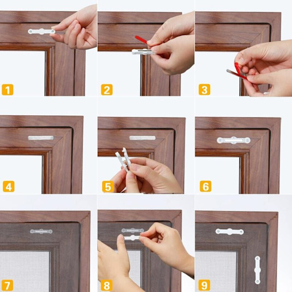 Magneter til myggenet, Fillis 24 stk Magnetstrimler Magnetclips Klips til myggenet vinduer