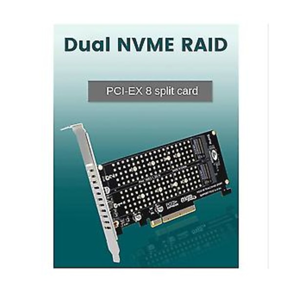PCI-e X8 Dubbel Disk NVMe M.2 M Nyckel SSD Expans Adapter Dubbel NVMe PCI-e X