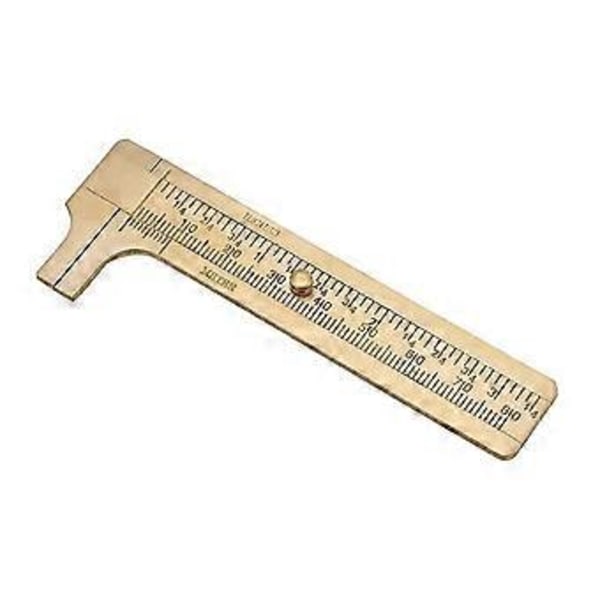 Praktisk Messing Skyvelære Messing Vernier Caliper Lineal Måleværktøj Dobbelte Skalaer Mm/tomme Mini Messing Lomme Lineal Måleværktøj (80mm)