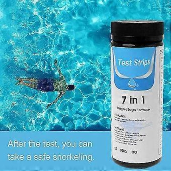7 I 1 Akvarie Ph Test Kit ~ 50 Teststrimler ~ Tropisk Akvarievand Tester Fengshuo