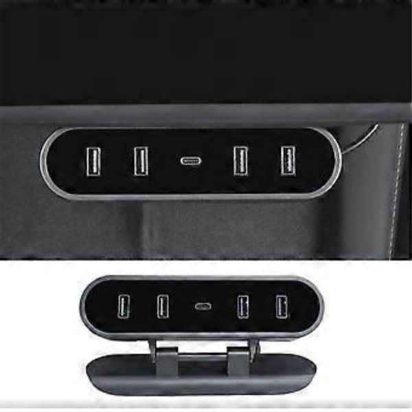Dockningsstation HUB för Model Y Under Skärm 4 USB Shunt Adapter Laddare Splitter Förlängningstillbehör