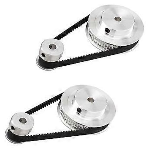 2-set 2GT Synkront Hjul 20 60 Tänder Borrning Aluminium Timing Remhjul GT2 Timing Remhjulssystem