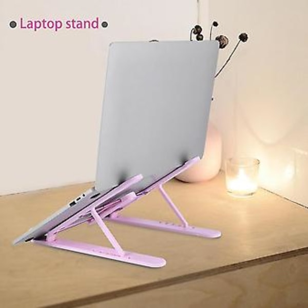 Bærbar Laptop Riser, Laptop Stativ For Skrivebord, 6 Vinkler Justerbar Ergonomisk Holder For 10-15.6 tommer