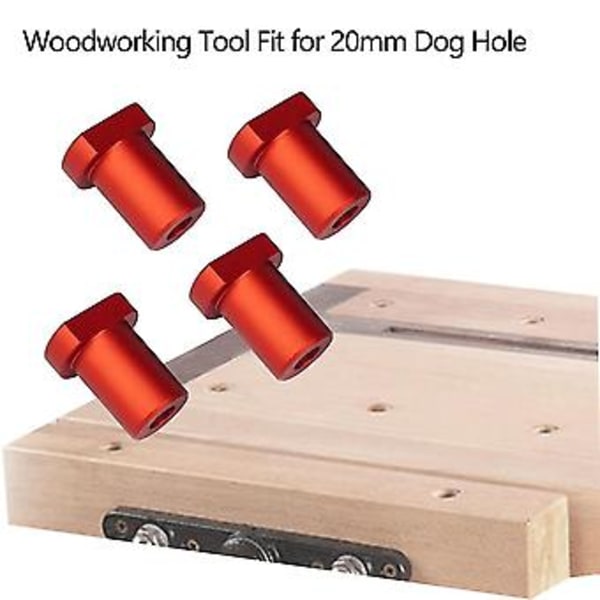 4 stk. Benk Hund For T-spor Høvel Plugg 20mm Hundehull (rød)