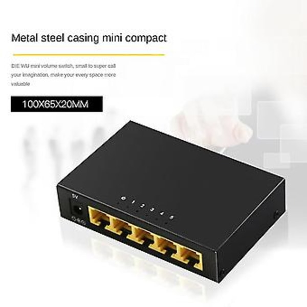 Txe153 5-portars 100 Ohanterad Switch Nätverkssplitter EU-kontakt
