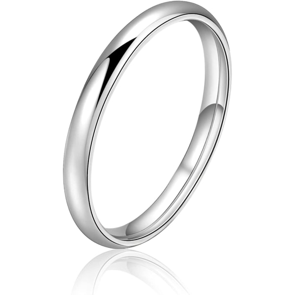 925 Sterling Silver 2 mm Plain Band Ring för kvinnor Minimalistisk Midi Thin Stacking Gift