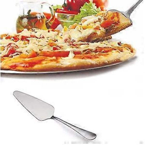 2 Stykker Kakespade, pizzaspade, taggete kant rustfritt stål kakeserver bakestekespader (4-d-1)
