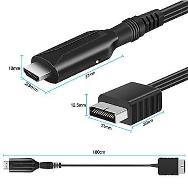 Uten forsinkelse for PS1/for PS2 til HDMI-kompatibel adapter 1m lengdekonverter