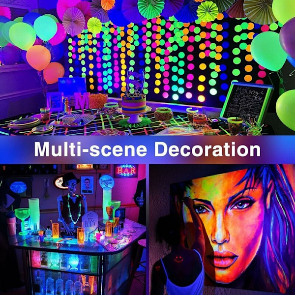 5M UV LED-remsa, svart ljus LED-remsa, Triomphe 12V 2835 LED-remsa lila ljus, 300 ultravioletta LED-lampor omgivande belysning för Halloween, jul, DJ