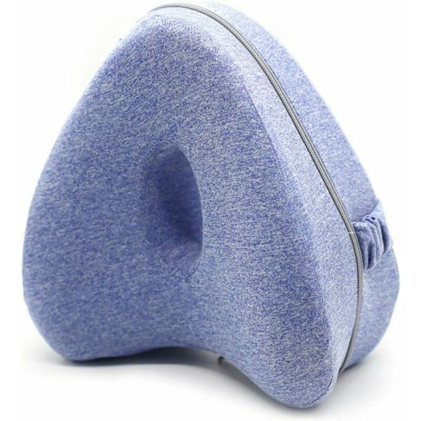 Unisex benløftputer med memory foam benpute ortopedisk pute for sidesovere, isjias lindring, bensmerter（Lake Blue）