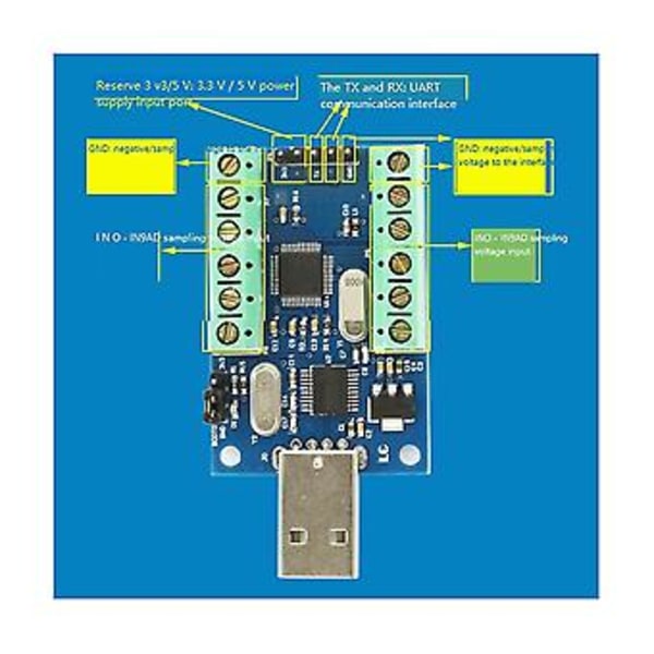 Stm32f103c8t6 USB-gränssnitt 10 Chl 12bitars AD-samplingsdatainsamling Stm32 Uart-kommunikation