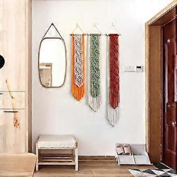 Nordisk Bladvævet Macrame Tapestry Hængende Boho Have Kvast Vægophæng Stue Soveværelse Hjem Hotel Indretning A